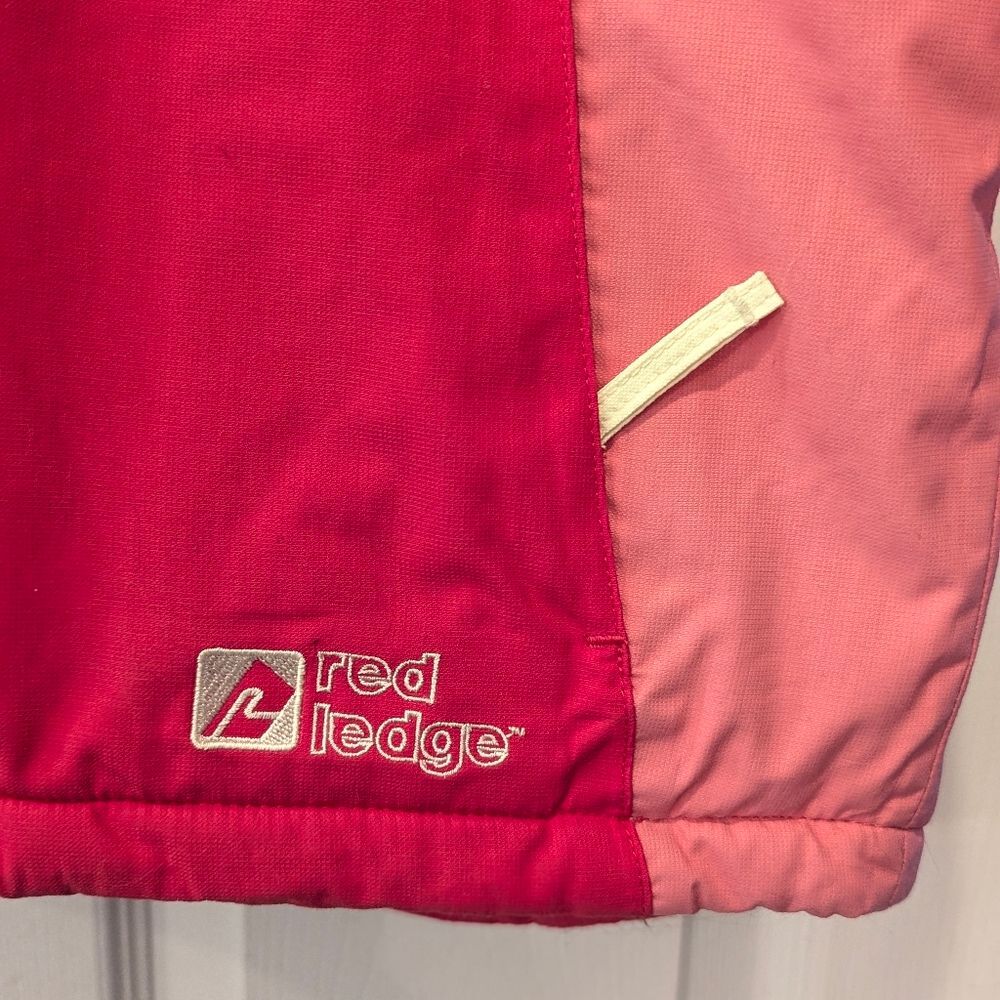 New Red Ledge Girl Fury Insulated Pink Red Winter Ski Hooded Jacket Parker Sz L - Picture 2 of 11